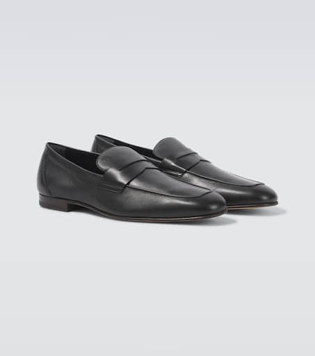 Leather penny loafers