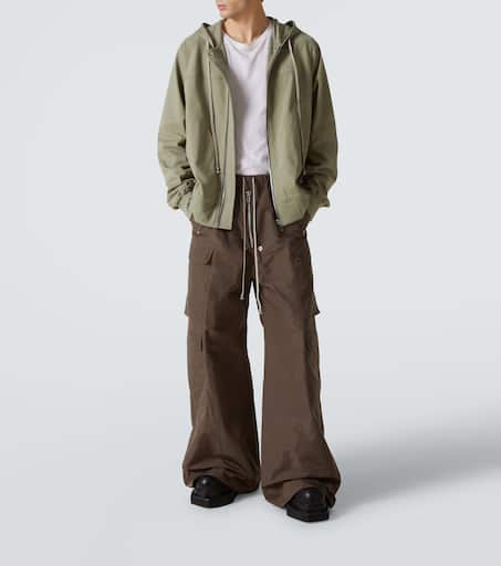 Zip-up cotton jersey hoodie