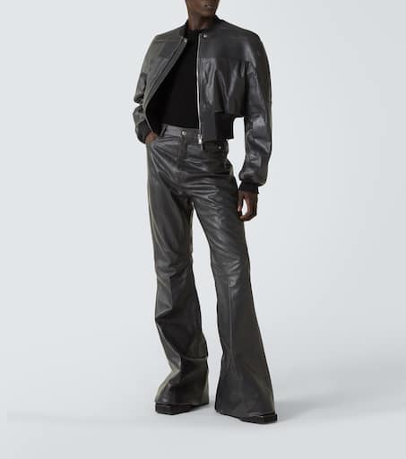Bolan leather flared pants