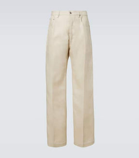 Geth linen twill wide-leg pants