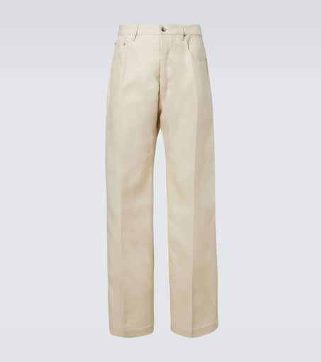 Geth linen twill wide-leg pants