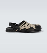 Megalace leather slingback clogs