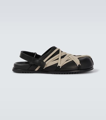 Megalace leather slingback clogs
