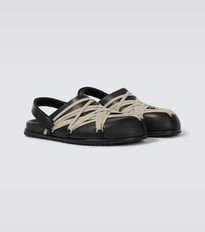 Megalace leather slingback clogs