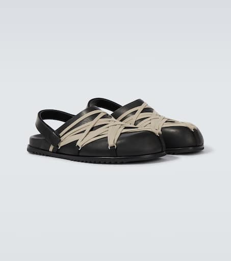 Megalace leather slingback clogs