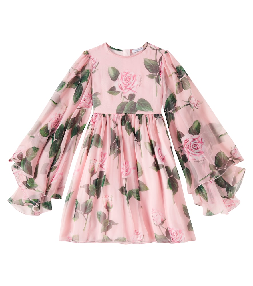 Floral silk chiffon dress