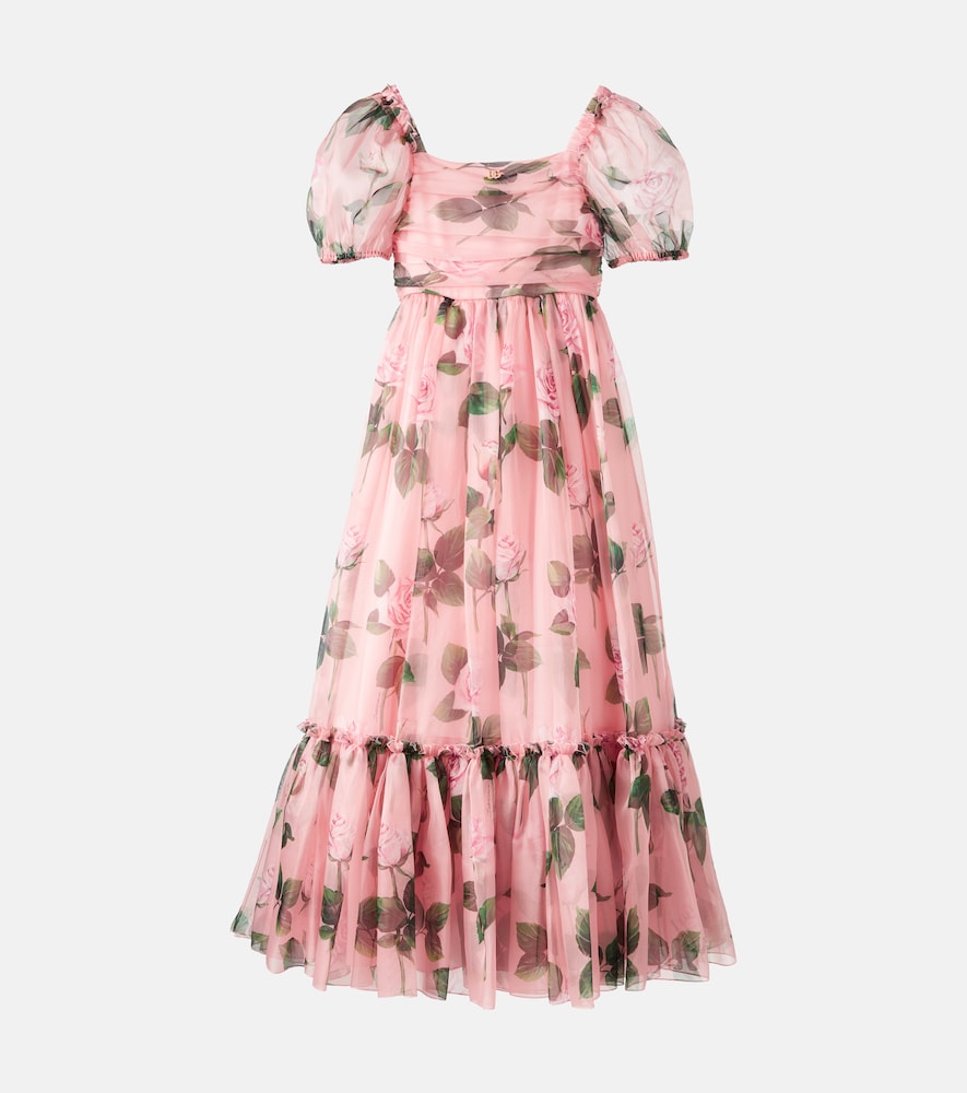 DG floral silk-blend organza dress
