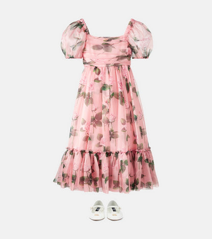 DG floral silk-blend organza dress