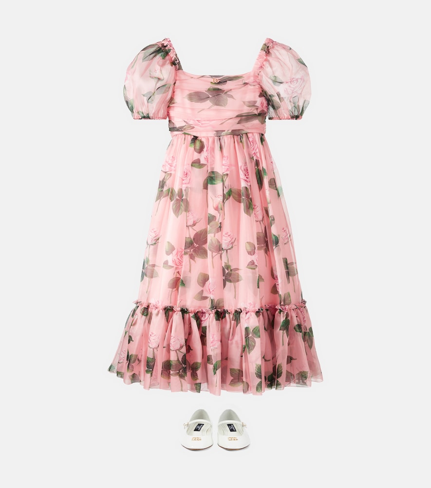 DG floral silk-blend organza dress