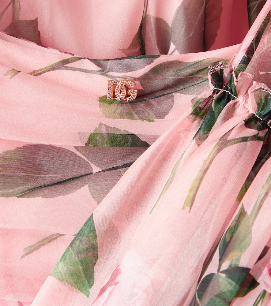 DG floral silk-blend organza dress