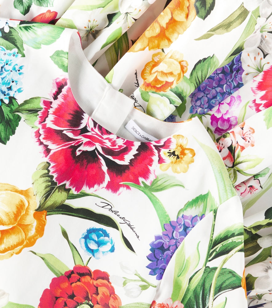 Floral cotton poplin dress
