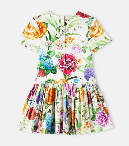 Floral cotton poplin dress