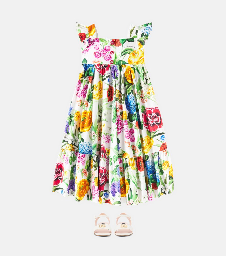Floral cotton poplin dress