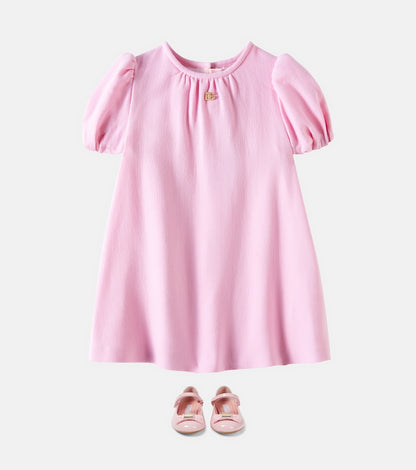 Gathered wool dress