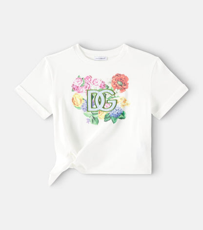 DG floral gathered cotton T-shirt
