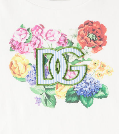 DG floral gathered cotton T-shirt