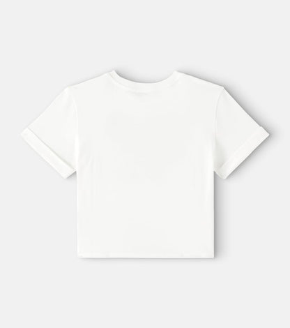 DG floral gathered cotton T-shirt