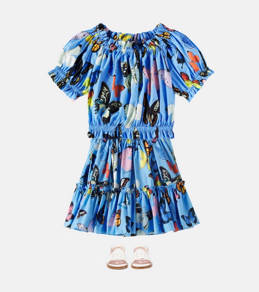 Printed cotton poplin top