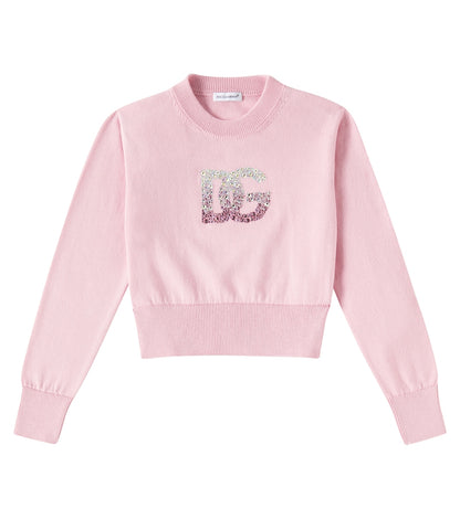 Logo embellished cotton sweater