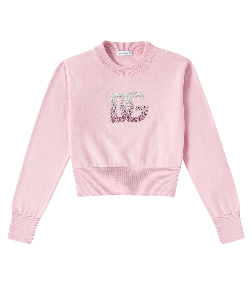 Logo embellished cotton sweater