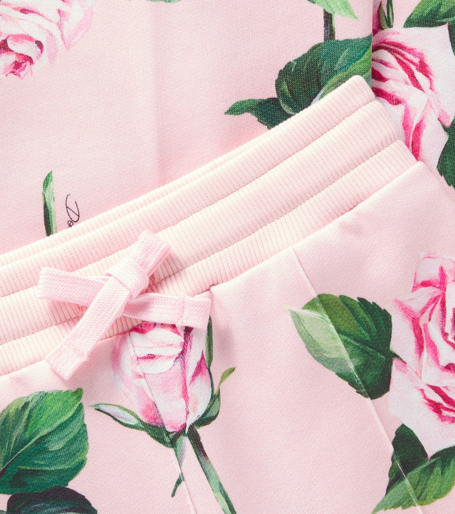 Floral cotton sweatpants