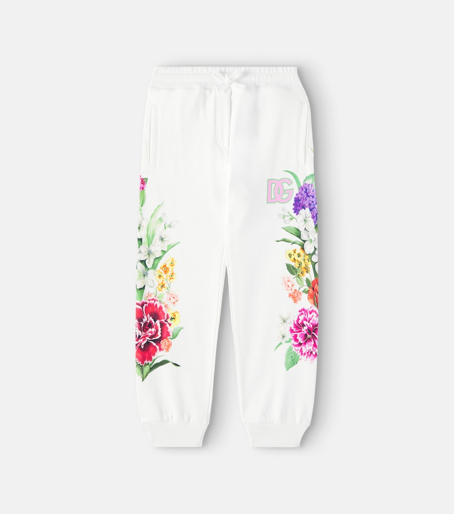 DG floral cotton jersey sweatpants