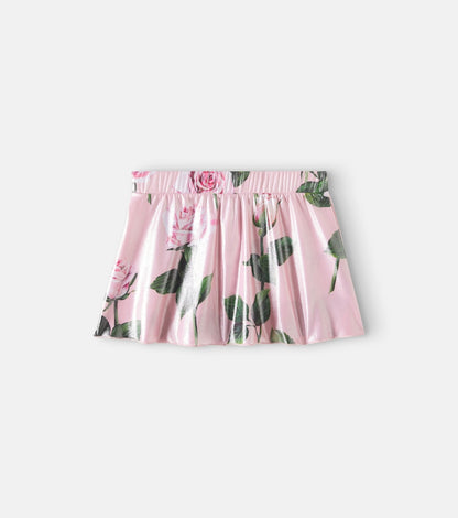Floral lamé miniskirt
