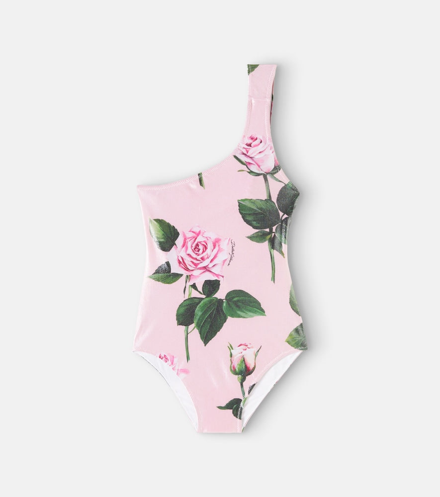 Floral one-shoulder swimsuit