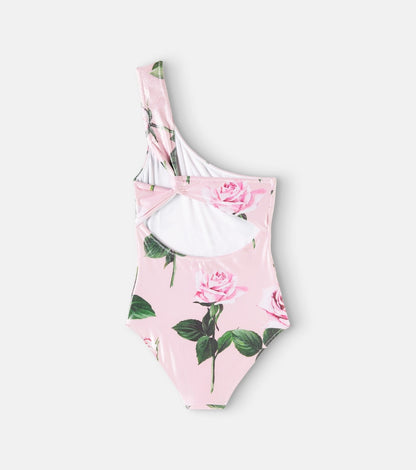 Floral one-shoulder swimsuit