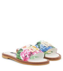 Floral canvas sandals