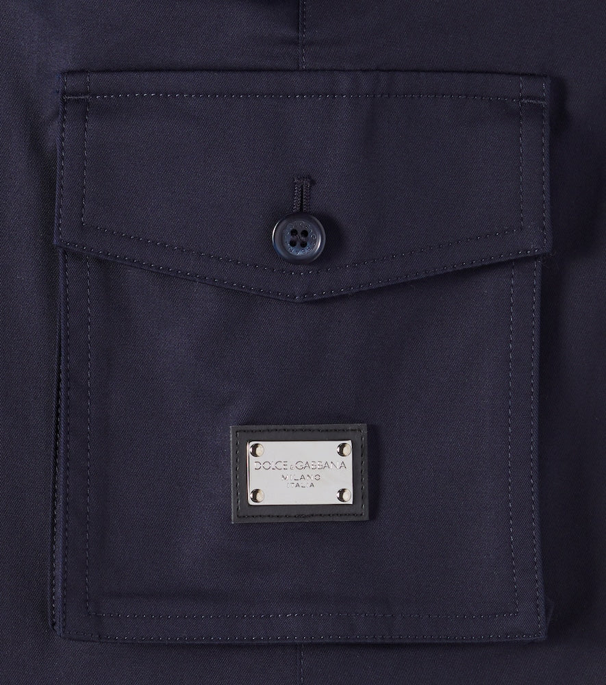 Cotton gabardine shorts