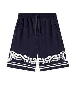 Bandana cotton piqué shorts