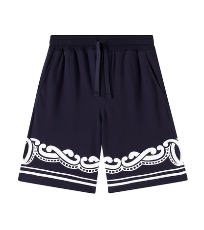 Bandana cotton piqué shorts