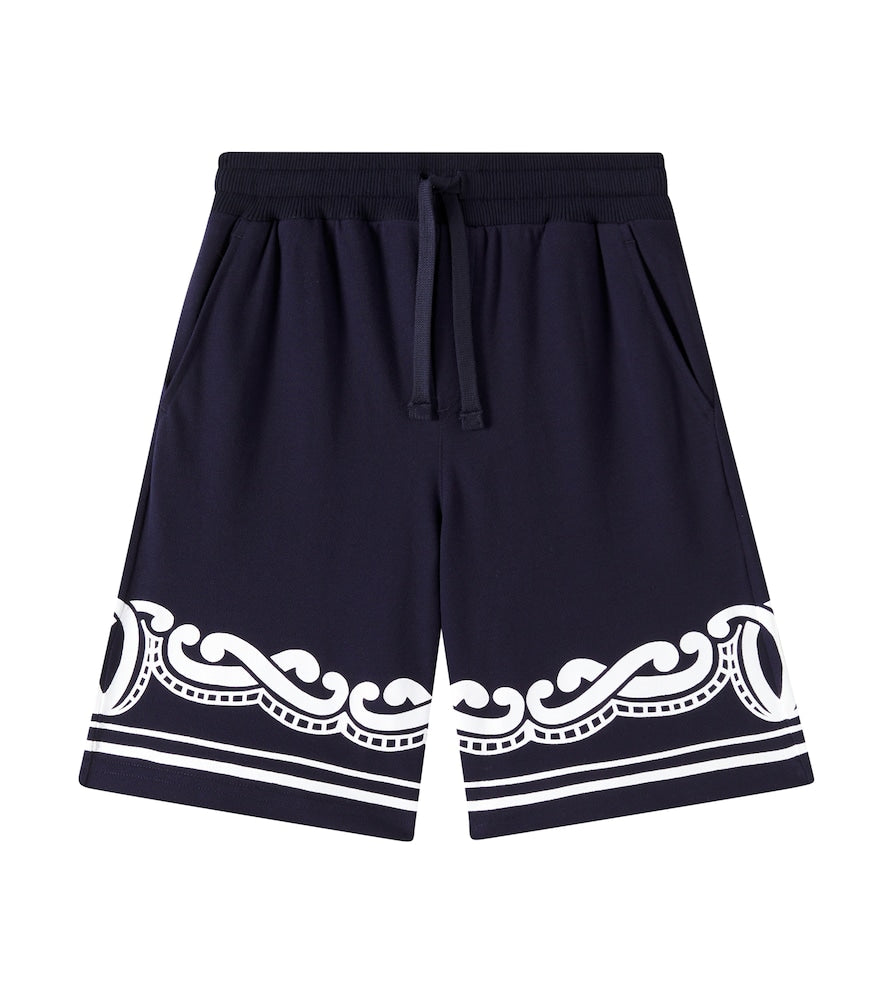 Bandana cotton piqué shorts