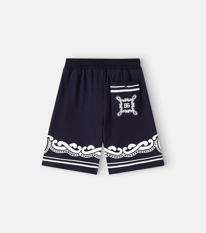 Bandana cotton piqué shorts