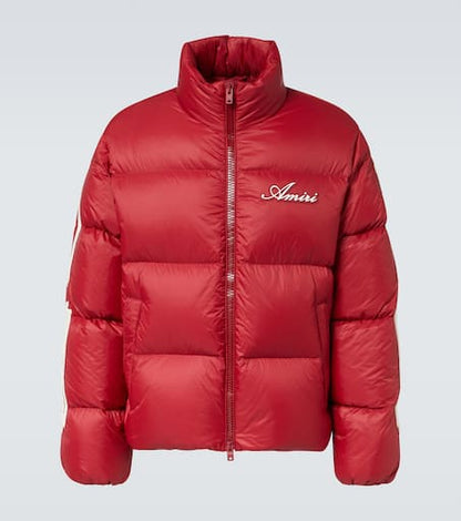 Bones logo patch-appliqué down jacket