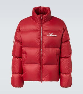 Bones logo patch-appliqué down jacket