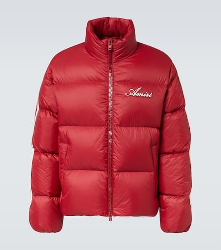 Bones logo patch-appliqué down jacket