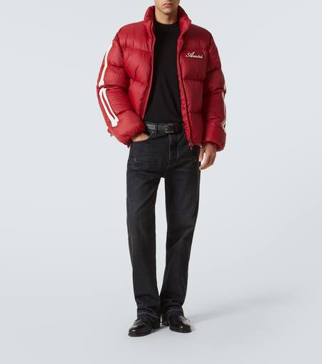 Bones logo patch-appliqué down jacket