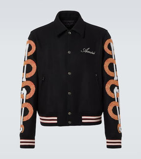 Amiri Snake Bones wool-blend varsity jacket