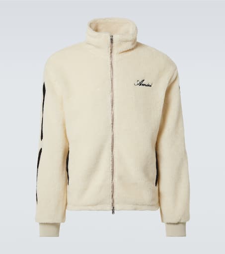 Bones patch-appliqué fleece jacket
