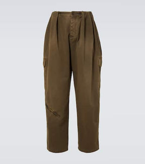 Balloon leather-trimmed cargo pants