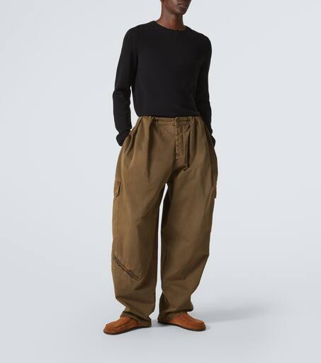 Balloon leather-trimmed cargo pants