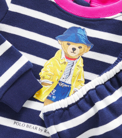 Baby striped cotton-blend dress