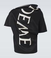 Logo draped silk twill top