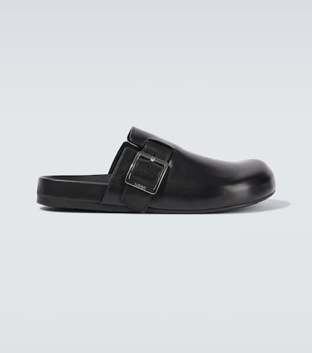 Ease Buckle leather mules