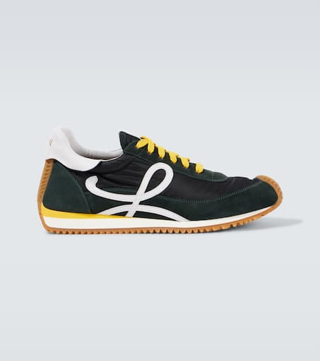 Flow Runner 2.0 suede-trimmed sneakers