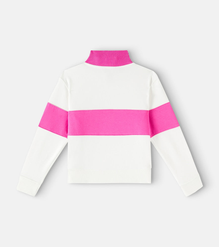Logo cotton-blend terry polo sweater