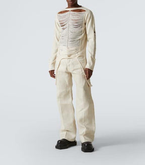 Distressed wool sweater