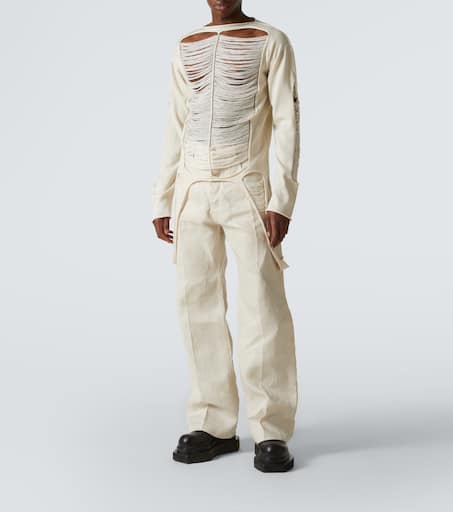 Distressed wool sweater